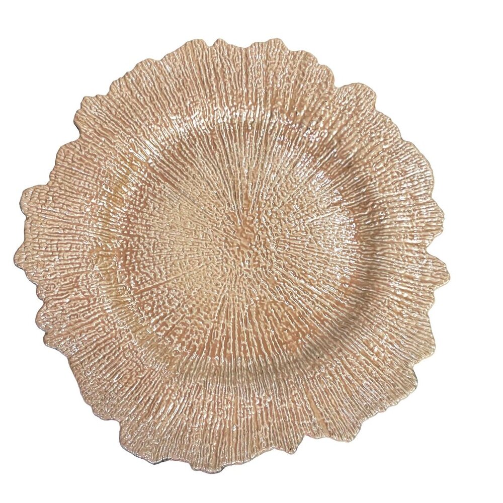 Ocean Reef Blush Charger Plates 14" Beach Table Decor Wedding Coastal Set of 4
